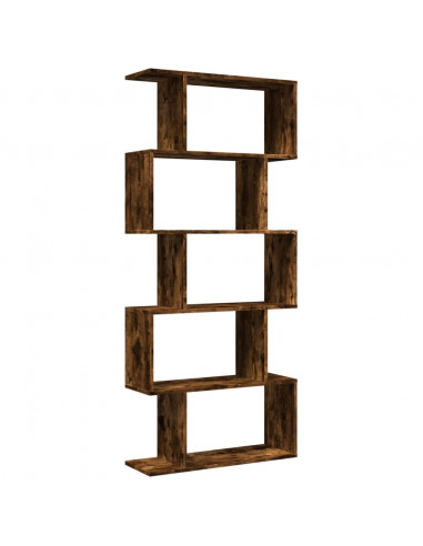 Libreria 5 Ripiani Rovere Fumo 70x24x161 cm in Truciolato