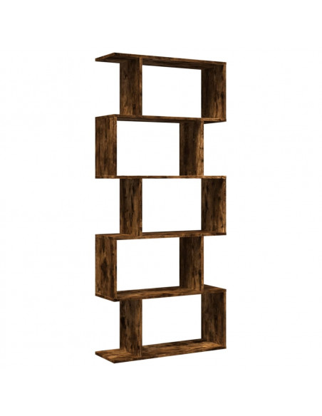 Libreria 5 Ripiani Rovere Fumo 70x24x161 cm in Truciolato