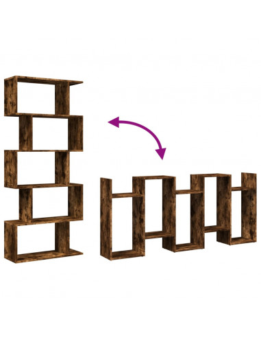 Libreria 5 Ripiani Rovere Fumo 70x24x161 cm in Truciolato