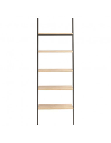 Scaffale Pendente 5 Ripiani Marrone Chiaro e Nero 64x34x185,5cm