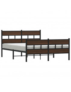 Giroletto senza Materaso in Metallo Rovere Marrone 150x200 cm 2