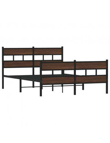 Giroletto senza Materaso in Metallo Rovere Marrone 150x200 cm