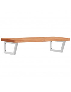 Ripiano a Parete per Lavabo in Acciaio e Massello di Faggio 2