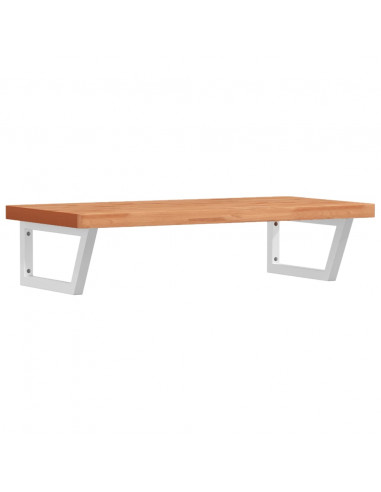 Ripiano a Parete per Lavabo in Acciaio e Massello di Faggio