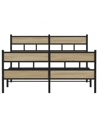 Giroletto senza Materaso in Metallo Rovere Sonoma 160x200 cm