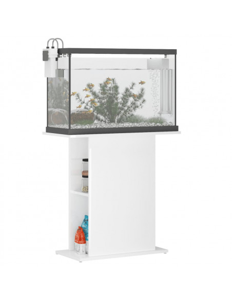 Supporto Acquario 75x36x72,5 cm Legno Multistrato Bianco Lucido