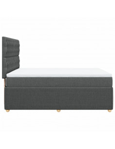 Giroletto a Molle con Materasso Grigio Scuro 160x200 cm Tessuto 2