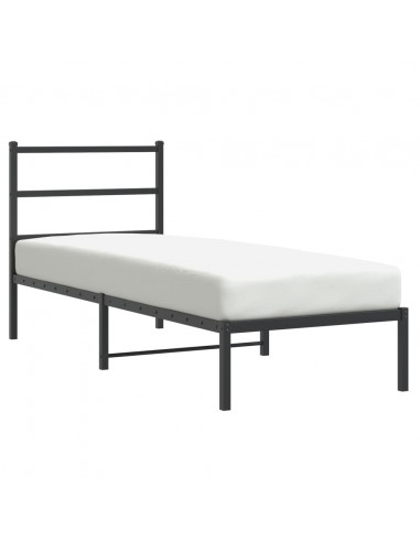 Giroletto con Testiera in Metallo Nero 80x200 cm