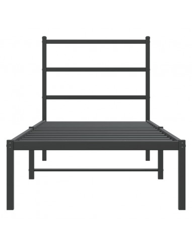 Giroletto con Testiera in Metallo Nero 80x200 cm