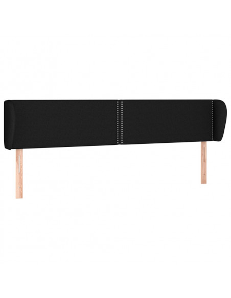 Testiera ad Orecchio Nera 183x23x78/88 cm in Tessuto