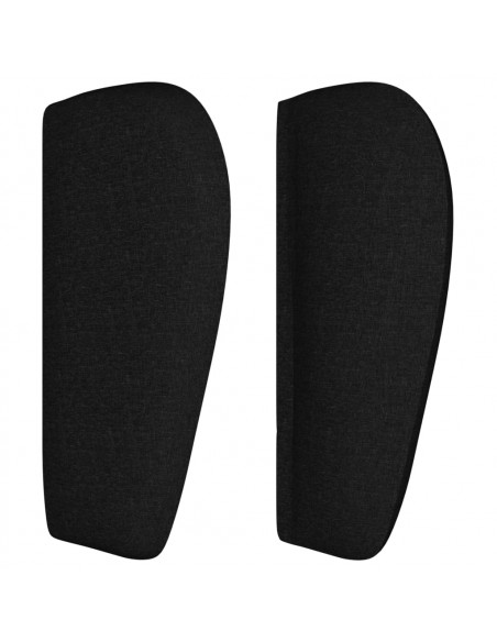 Testiera ad Orecchio Nera 183x23x78/88 cm in Tessuto