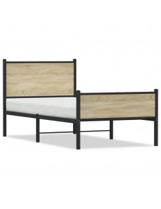 Giroletto con Testiera&Pediera Metallo Rovere Sonoma 90x200 cm 2