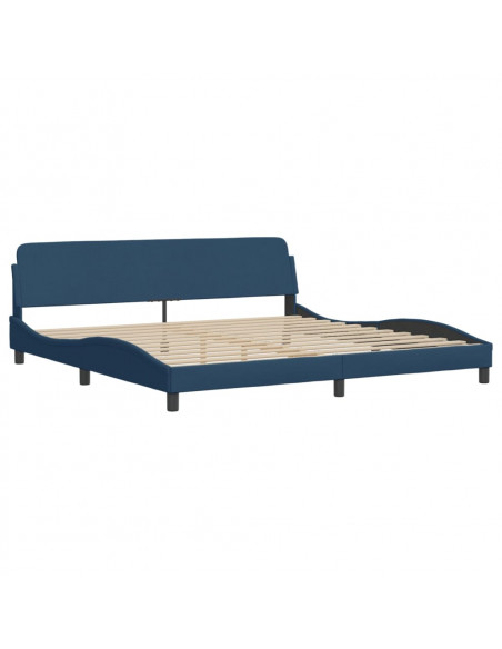 Giroletto con Testiera Blu 200x200 cm in Tessuto