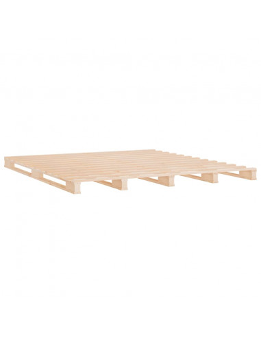 Letto a Pallet 200x200 cm in Legno Massello di Pino