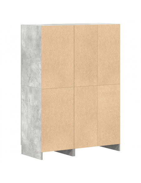 Set di Mobili da Cucina 2 pz Grigio Cemento in Truciolato