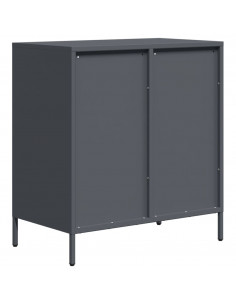 Credenza Antracite 68x39x73,5 cm in Acciaio Laminato a Freddo 2