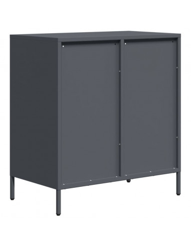 Credenza Antracite 68x39x73,5 cm in Acciaio Laminato a Freddo