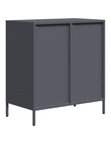 Credenza Antracite 68x39x73,5 cm in Acciaio Laminato a Freddo