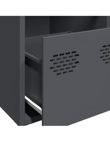 Credenza Antracite 68x39x73,5 cm in Acciaio Laminato a Freddo