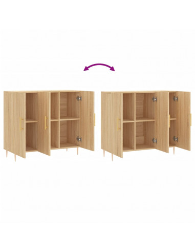Credenza Rovere Sonoma 90x34x80 cm in Legno Multistrato