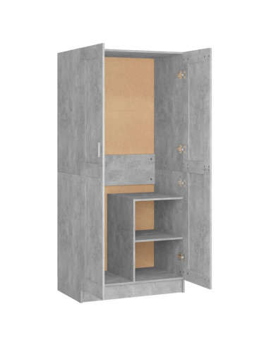Armadio Grigio Cemento 82,5x51,5x180 cm in Legno Multistrato