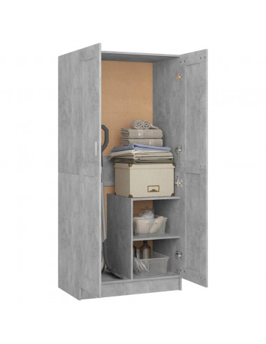 Armadio Grigio Cemento 82,5x51,5x180 cm in Legno Multistrato