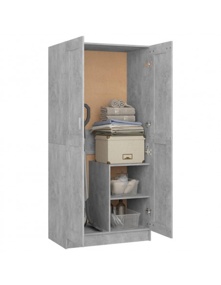 Armadio Grigio Cemento 82,5x51,5x180 cm in Legno Multistrato