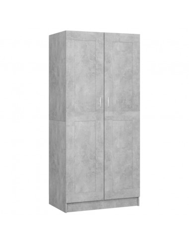 Armadio Grigio Cemento 82,5x51,5x180 cm in Legno Multistrato