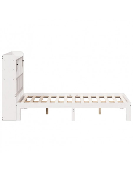 Letto Libreria senza Materasso Bianco 140x190 cm Legno di Pino