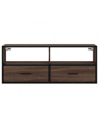 Mobile TV Rovere Marrone 100x31x39,5 cm in Truciolato e Metallo