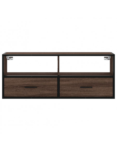 Mobile TV Rovere Marrone 100x31x39,5 cm in Truciolato e Metallo