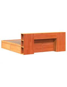 Giroletto senza Materasso Marrone Cera 200x200 cm Legno di Pino 2