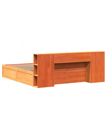 Giroletto senza Materasso Marrone Cera 200x200 cm Legno di Pino