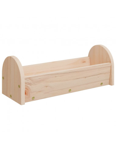 Mangiatoia per Conigli 28x10x10 cm in Legno Massello di Abete