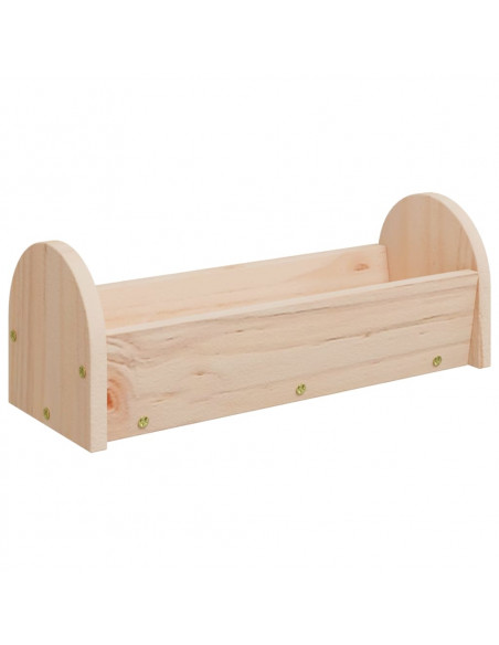 Mangiatoia per Conigli 28x10x10 cm in Legno Massello di Abete