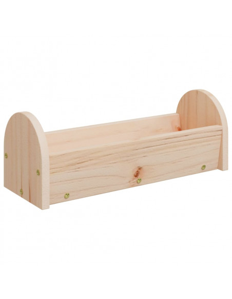 Mangiatoia per Conigli 28x10x10 cm in Legno Massello di Abete
