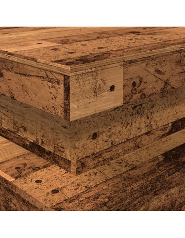 Tavolino da Salotto con Luci LED Legno Antico 90x50x40 cm