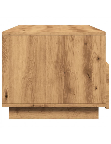 Tavolino da Salotto con Luci LED Rovere Artigianale 90x49x40 cm