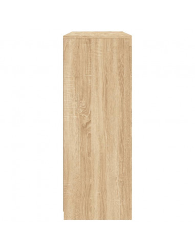 Credenze con Luci LED 3 pz Rovere Sonoma in Legno Multistrato