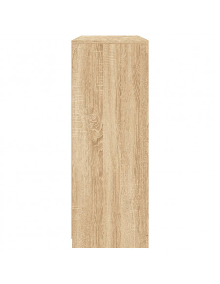 Credenze con Luci LED 3 pz Rovere Sonoma in Legno Multistrato