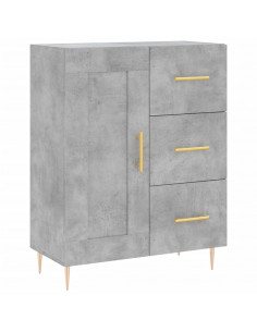 Credenza Grigio Cemento 69,5x34x180 cm in Legno Multistrato 2