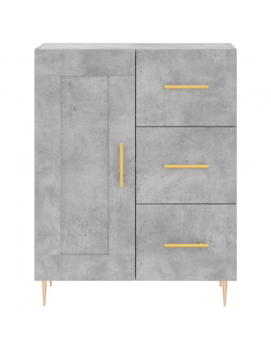 Credenza Grigio Cemento 69,5x34x180 cm in Legno Multistrato
