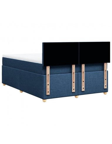 Giroletto a Molle con Materasso Blu 160x200 cm in Tessuto