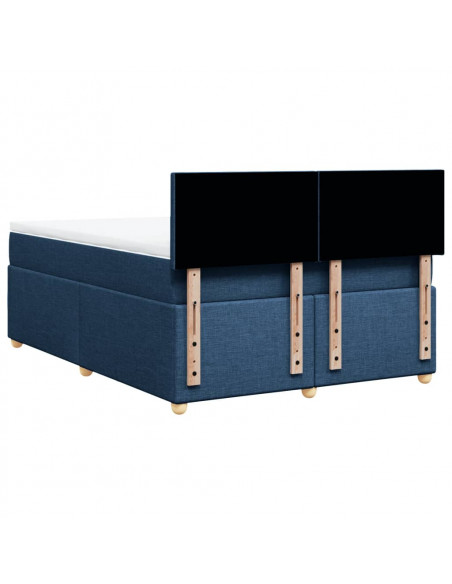 Giroletto a Molle con Materasso Blu 160x200 cm in Tessuto