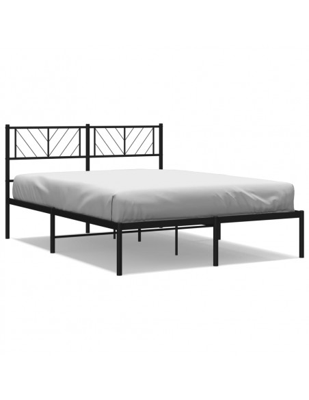 Giroletto con Testiera in Metallo Nero 135x190 cm