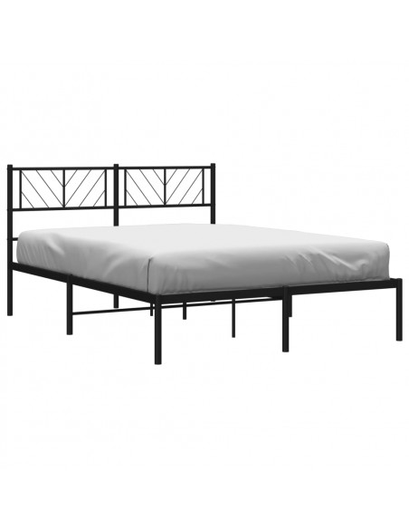 Giroletto con Testiera in Metallo Nero 135x190 cm