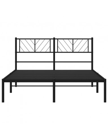 Giroletto con Testiera in Metallo Nero 135x190 cm