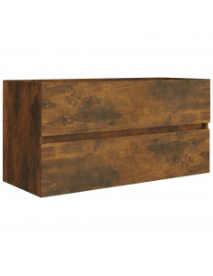 Mobile Sottolavabo Rovere Fumo 90x38,5x45 cm Legno Multistrato 2