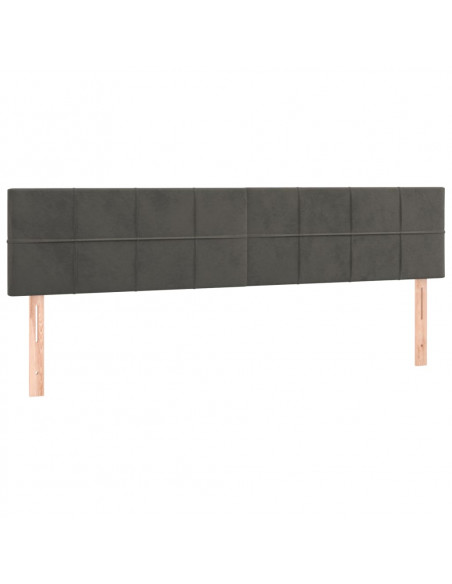 Testiera 2 pz Grigio Scuro 80x5x78/88 cm in Velluto