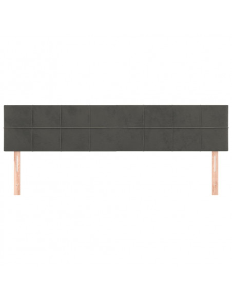 Testiera 2 pz Grigio Scuro 80x5x78/88 cm in Velluto